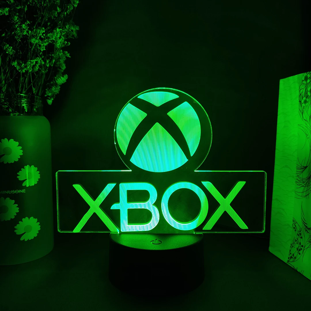 Xbox Game Icon 3D Illusion Lamp Gaming Room Desktop Setup LED Sensor Lights Color Changing Computer Backlight Room Decoration