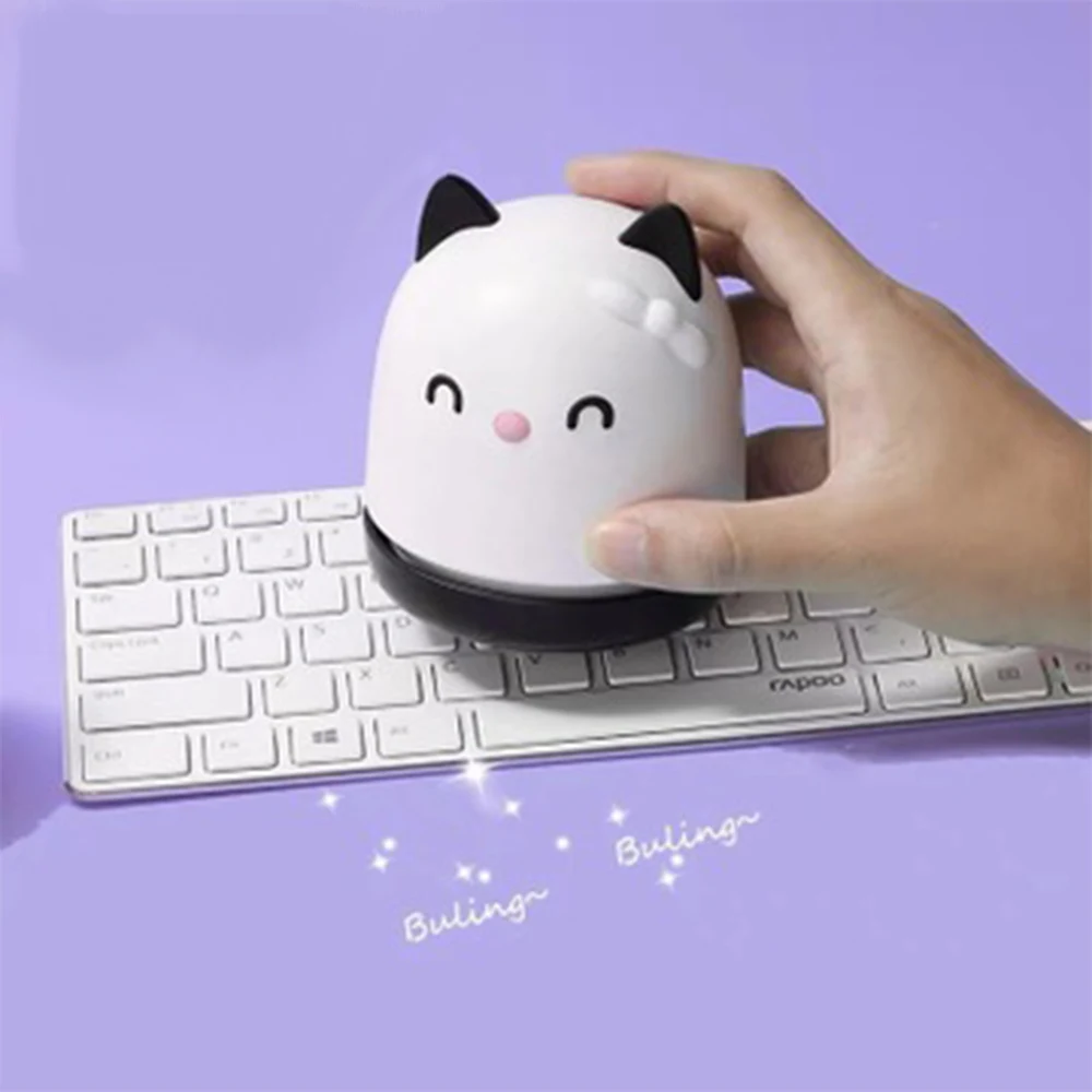 

Vacuum Cleaner for keyboard Desktop Cartoon Cat Mini Portable Computer Brush Dust Collect