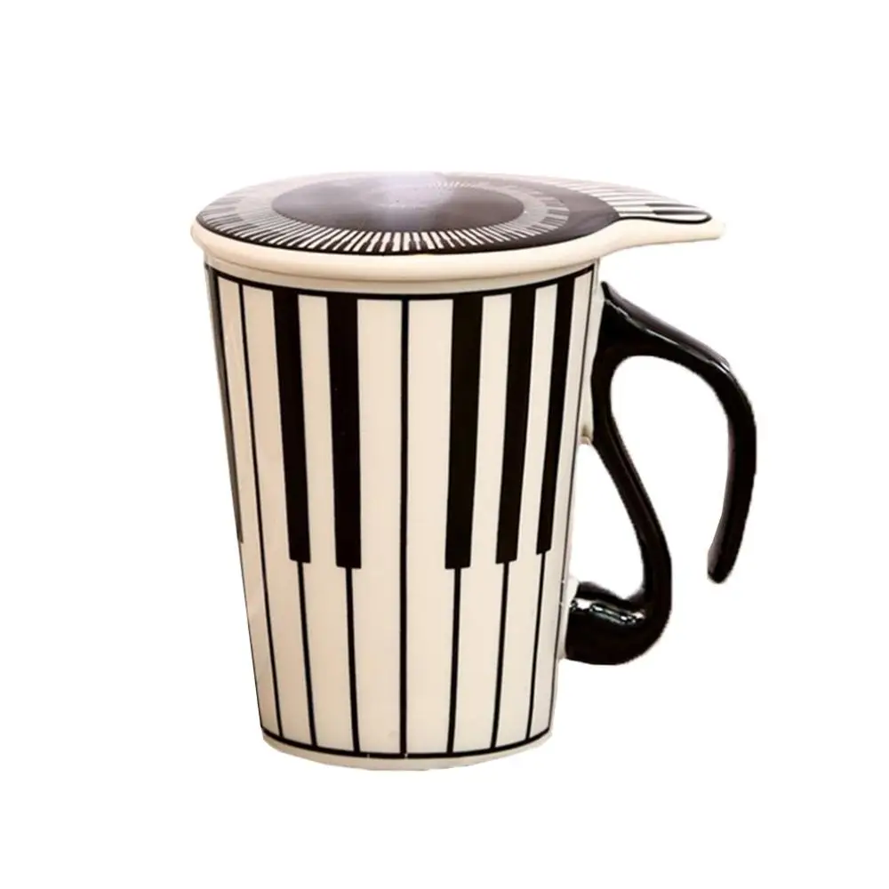 Пара с музыкальным узором керамическая чашка креативная керамическая музыкальная чашка музыкальная марка чашка для воды пара клавиатура пара чашка кофейная чашка - Цвет: JD206602