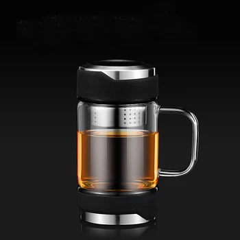 

Glass Tea Mug with Lid Filter Coffee Tea Beer Drink Office Drink Bottle Transparent Drinkware Glass Water Bottle