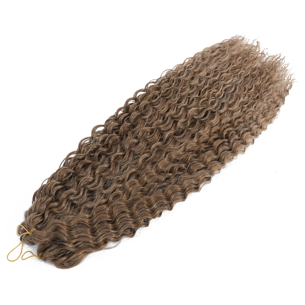 YunRong Synthetic Curl Hair Soft Braiding Extension 30 Inches Crochet Hair Long Water Wave Ombre Color Hair