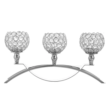 

HeyMamba 3 Head Crystal Candle Holder Metal Candle Stand Romantic Wedding Table Centerpieces Home Wedding Decoration