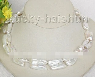 +++ 01954 natural 17&quot 30mm baroque white Reborn keshi pearls necklace | Украшения и аксессуары