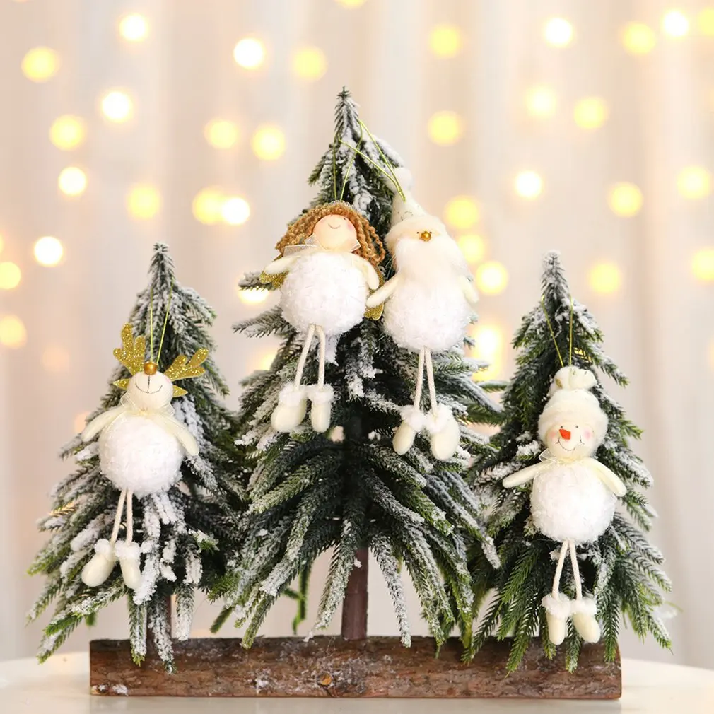 Hanging Angel Round Doll Ornament Snowwhite Angel Christmas Tree Boutique Creative Fabric Decoration Pendant
