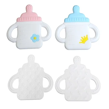 

Baby Teether Silicone Chewable Teething/Teether Toy For Baby Infant Milk Bottle Shape BPA Free Silicone Biting Charm Teether