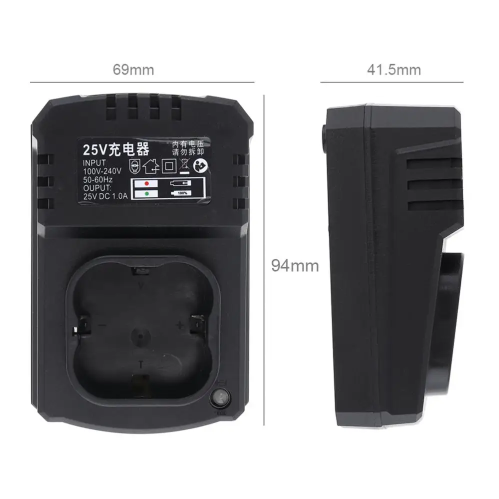 80cm DC 25V Lithium Battery Rechargeable Charger Support 100-240V Power Source for Lithium Electrical Drill / Screwdriver