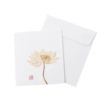 

Blessing Card Chinese Classical Greeting Card Ink Paintings Wedding Message Envelope Cards With Card Greeting Invitations Q6E3