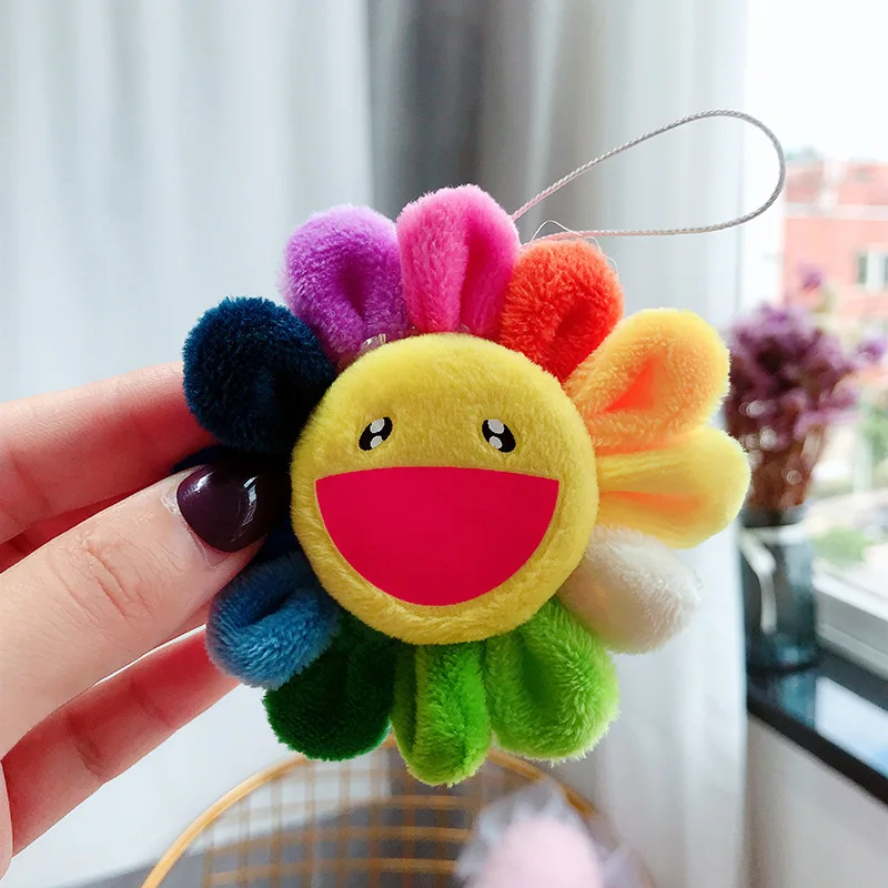 Кавайная панда, плюшевая игрушка, брошь, заколка, подарок для девочки, украшение дома, детский подарок, дешевые игрушки, Радужный Подсолнух, плюшевая игрушка - Цвет: Sunflower