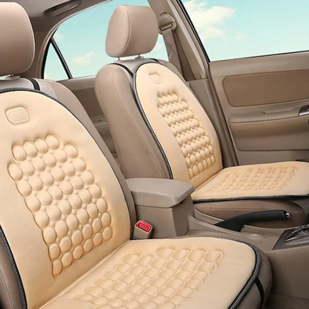 Универсальный чехол для автомобильных сидений дышащий чехол на сиденья в салон автомобиля коврик для автомобиля Стайлинг подушка для сиденья на четыре сезона - Название цвета: Бежевый