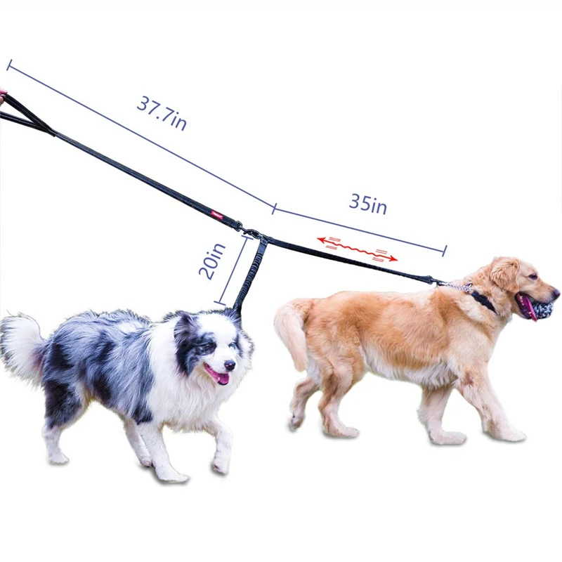 Hipidog дропшиппинг двухголовый поводок для собак светоотражающий 360 ° поворотный