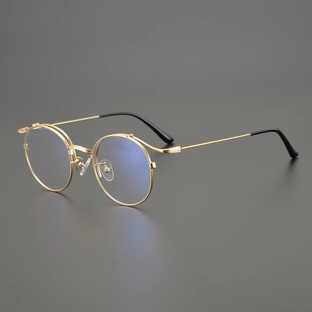 Kézzel Készített Retro Kerek Szemüvegek Keret Férfiak Arany Huzal Tiszta Titán Ötvözet Keretek Férfi Myopia Női Szemüveg Japán Designer Modellek - Image 3