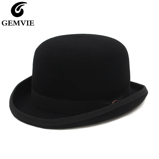 Get Classy with the GEMVIE 4 Colors 100% Wool Felt Derby Bowler Hat