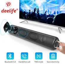 Deelife Wireless Soundbar Speakers Bluetooth Wired Home Theater USB Subwoofer Loud Powerful for PC TV Box Music Sound Bar