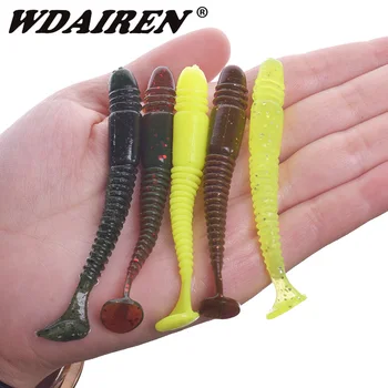

10pcs Soft Lure Vibro Worm With shrimp flavor additive Souple 75mm 3.2g Artificial Silicone Bait Swimbait Fishing Tackle Leurre