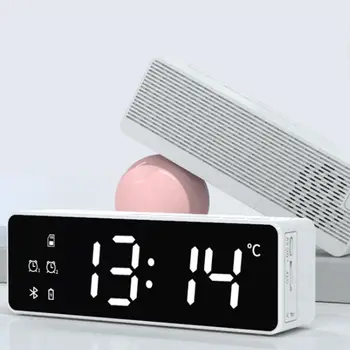 

10W Wireless Bluetooth Speaker FM Radio LED Mirror Music Player Desktop bass Clock TF Subwoofer Alarm card For xiaomi speak J4N0