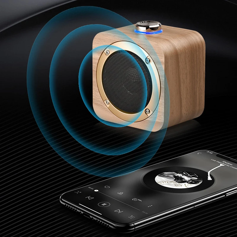 Деревянный беспроводной Bluetooth динамик мини Бас Сабвуфер телефон TWS Интернет домашний Открытый Портативный Аудио Телефон Универсальный