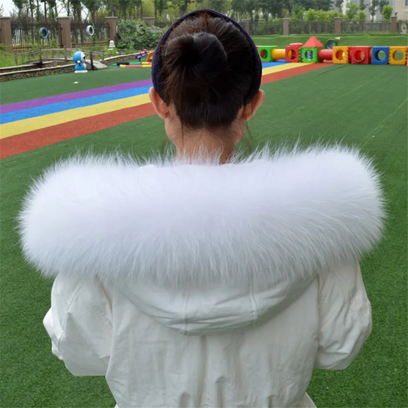 Genuine Real Raccoon Fur Collar Scarves Natural Raccoon fur Shawl Women Parka Coat Hood Trim Collar warm Fashion solid wrap