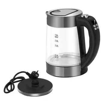 

PY1837-GD Electric Kettle 1.8L Kettle Portable Jug Kettle High Borosilicate Glass Stainless Steel Panel Tea Maker Water Boiler
