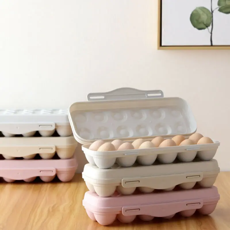 

12 Grids Plastic Egg Box Food Storage Container Stand Refrigerator Eggs Kitchen Holder Container Boxes