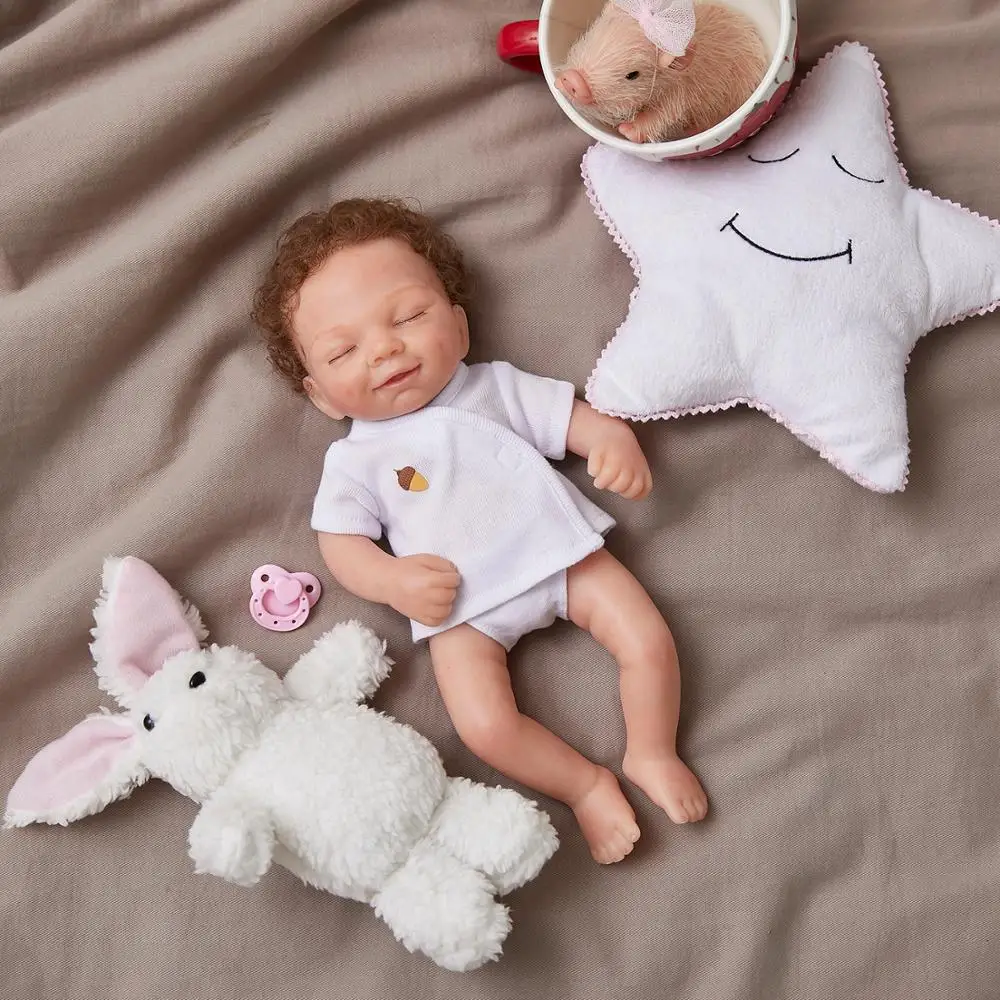 11" Handmade Real Newborn Baby Vinyl Full Body Silicone Realistic Reborn Doll 