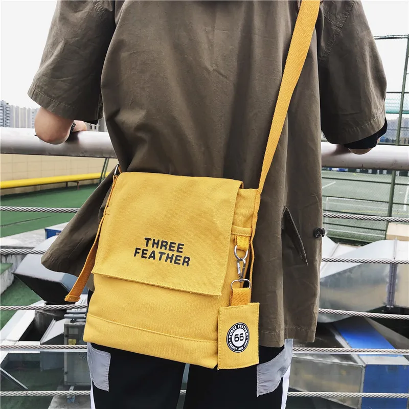 

New Arrival Bag Women's 2019 New Style Korean-style Couples Casual Canvas Messenger Bag Summer Versatile Shoulder Bucket Bag