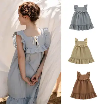 

Wholesale 2020 Summer New Girl Dress Children Double Layer Soft Cotton anti-mosquito Girls' Dress SJ004
