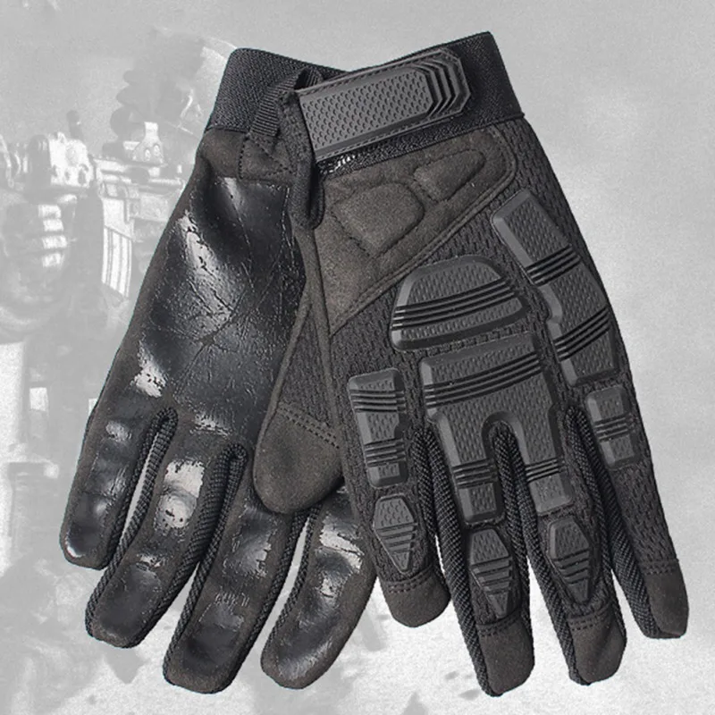 Outdoor Full Finger Gloves Tactical Breathable Anti-Slip Elastic Rubber Protection Gloves Wear-resistant Prevent Scratches
