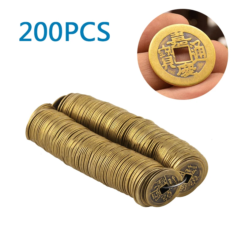 

200pcs Chinese Copper Coins vanage circulated for a long time well minted emperor's year number represents the person