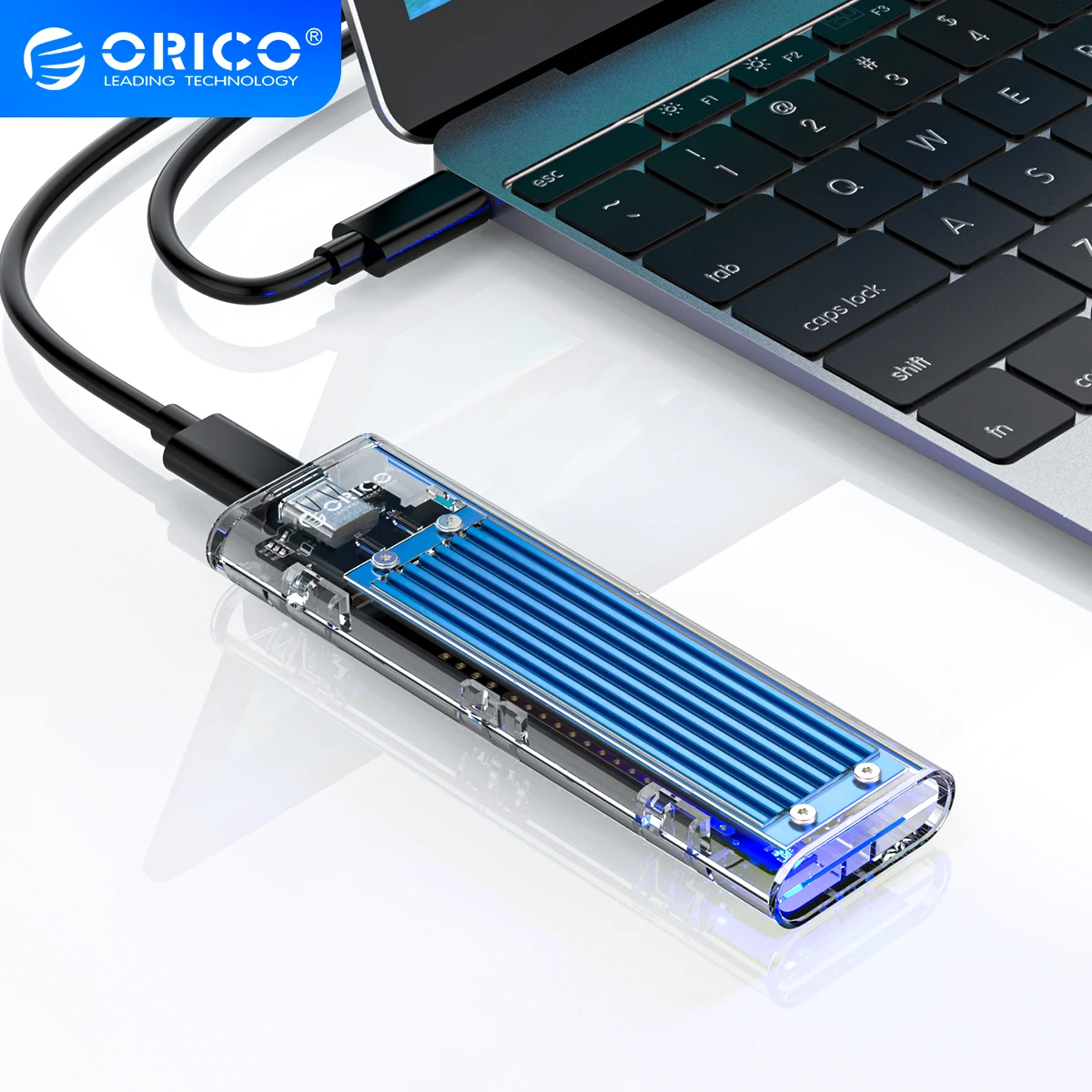 box hdd external 2.5 ORICO M2 SSD Case NVME SSD Enclosure M.2 to USB Type C Transparent Hard Drive Enclosure for NVME PCIE NGFF SATA M/B Key SSD Disk hard disk box 3.5