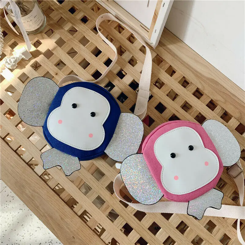Сумка на плечо с милыми животными для девочек Детский круглый мессенджер через