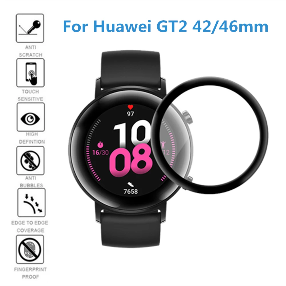 3D мягкая пластиковая защитная пленка для экрана Huawei Watch GT2 42 мм 46 полное покрытие