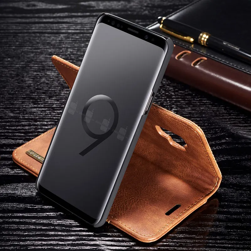 DG Ming роскошный кожаный Магнитный съемный чехол-кошелек для samsung Galaxy S9 S8 S10 Plus Note 10+ 8 9 A6 A7 A8 A9