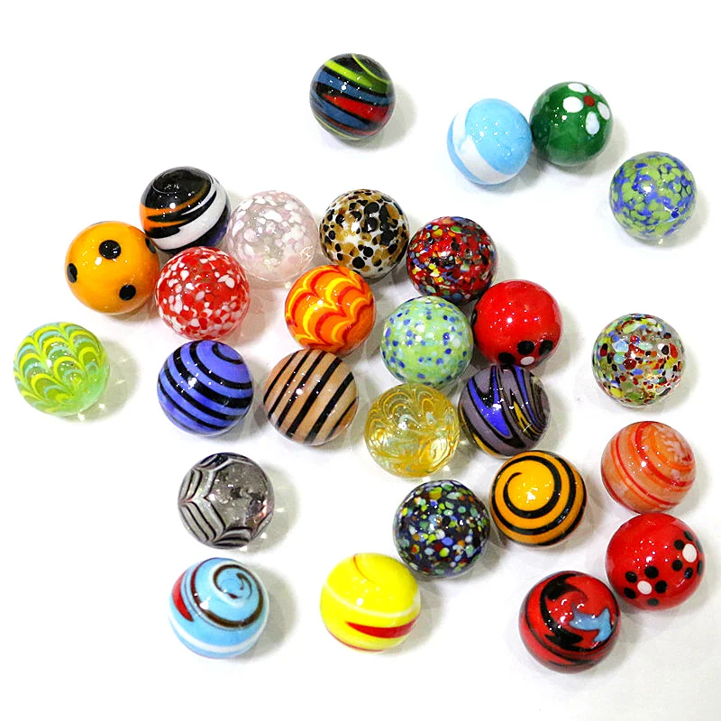 25MM Custom Colorful Handmade Murano Glass Marbles Balls Ornaments Home Vase Bonsai Decor Accessories Game Pinball Toys For Kids — view 2