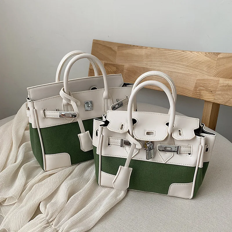 

2019 spring and summer new canvas bag woman single shoulder slant handbag woman platinum bag