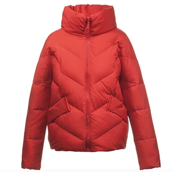 

Women’s Winter Short Stand Collar Thickened Loose White Duck Down Jacket