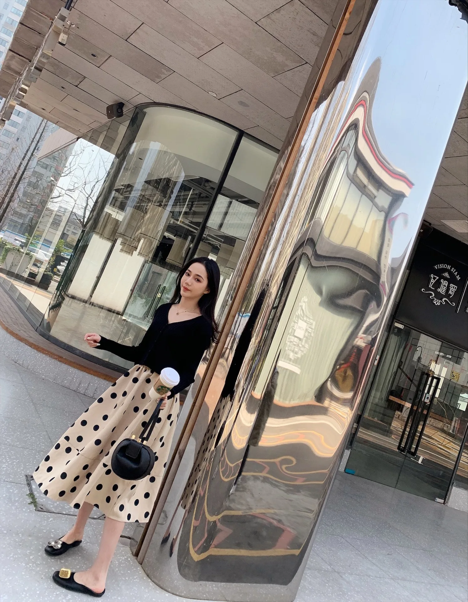 SHENGPALAE Faldas Mujer Moda Новая мода осень-зима юбка Для женщин в горошек, украшенное принтом со Эластичная лента юбки Faldas женские A287