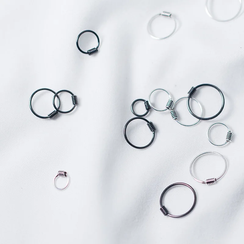 MloveAcc стерлингового серебра 925 маленький Маленький маленький шар Huggie круг серьги 6 мм 8 мм 10 мм 12 мм Серьги-кольца ювелирные изделия для женщин