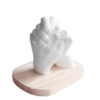 

White Footprint Baby Mould Handprint 3D Hand Mud Gypsum Powder Mother'S Day Decorate Cloning Powder Model Hands Feet Couple