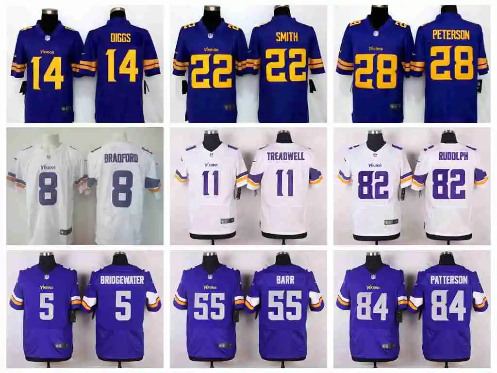 Stitiched, Миннесота, Teddy Bridgewater Laquon tredwell Harrison Smith Anthony Barr Elite для мужчин Джерси