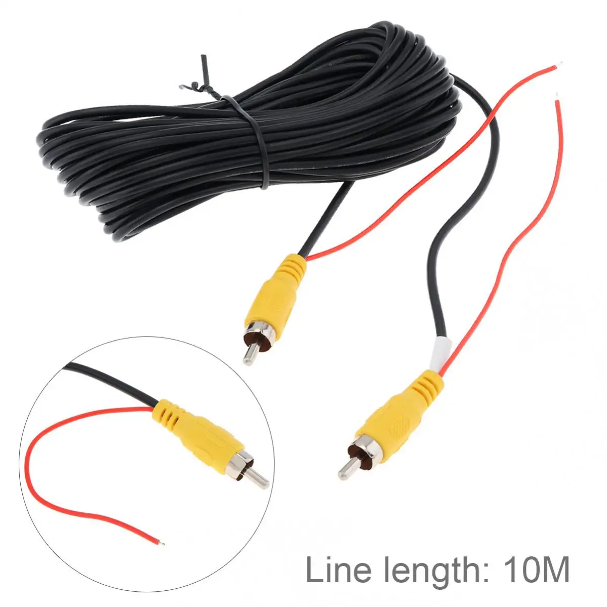 

Reverse Camera Video Cable for Car Rear View Parking 10 M Wire RCA Video Cable Male Female Extension Cable Cord with Power Cable