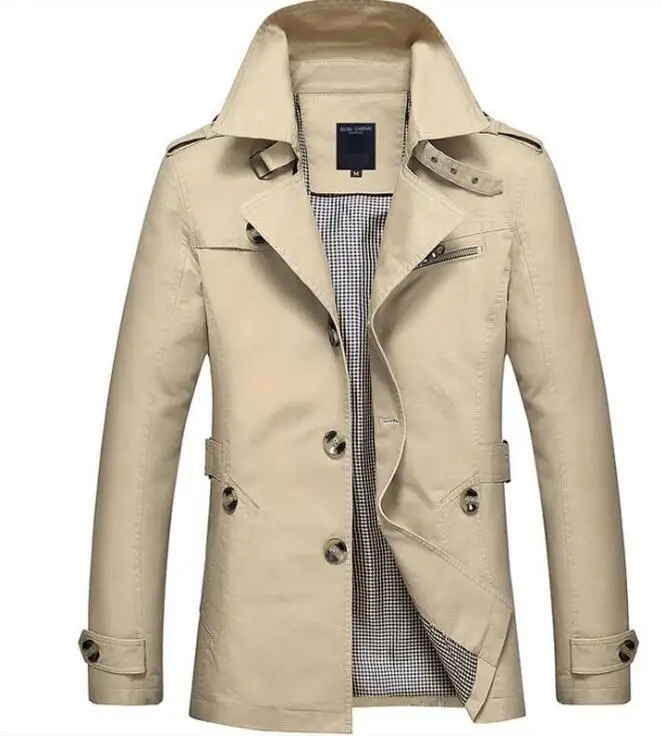 Laipelar, новинка, Тренч, мужская куртка, 5XL, Осеннее длинное пальто, мужское пальто, приталенное, брендовая одежда, ветровка, мужская, деловая