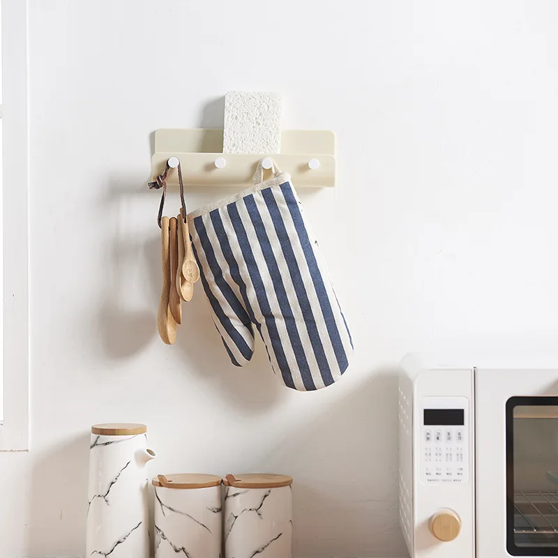 Storage Rack Kitchen Storage Rack Adhesive Shelf Rack Nordic Multi-purpose Powerful Kitchen Bathroom Wall Hallway Punch-free Porch Key Holder Wall Hanging Decor