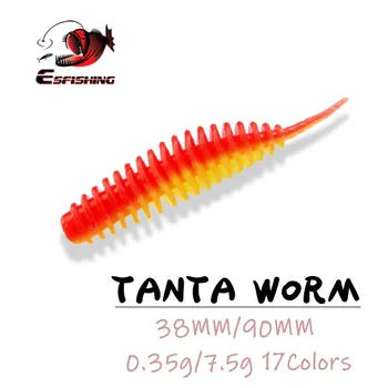 

ESFISHING 2019 New Fishing Worm Lure Tanta 38mm 90mm 0.35g 7.5g Leurre Peche Squid Lure Fishing Tackle BaitKESFISHING