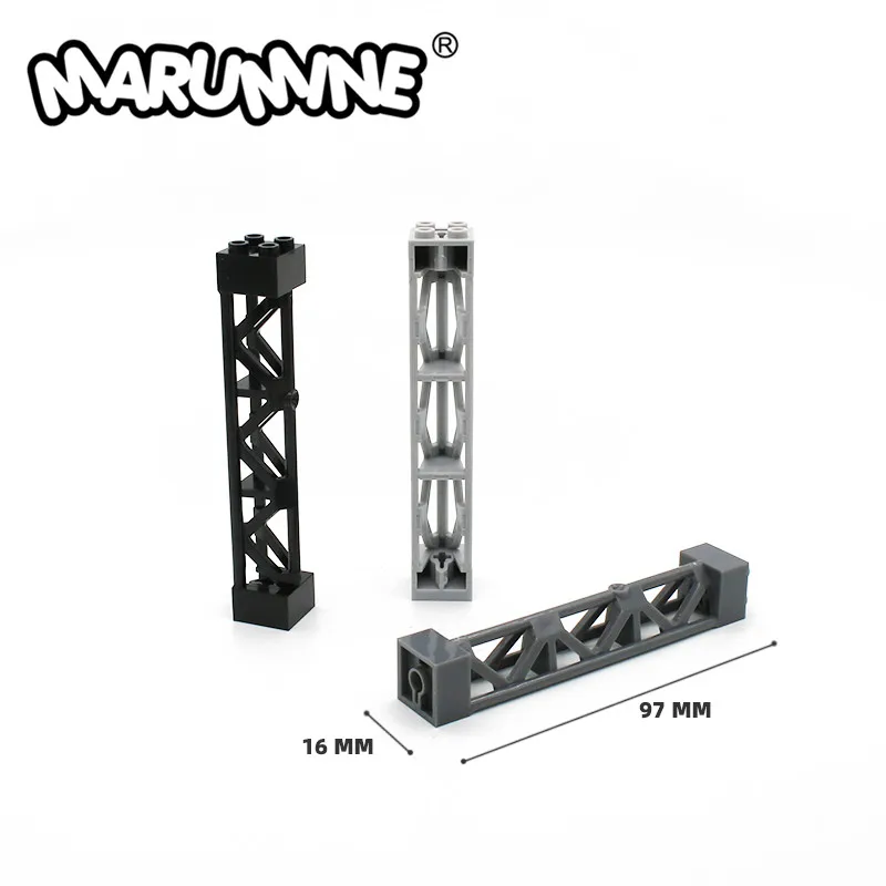 Construcción de la torre de celosía de marumina, 2x2x10 w/Cruz, 58827, bloques de construcción, 95347, piezas, Compatible, montar, vista de ciudad, partículas, valla de riel