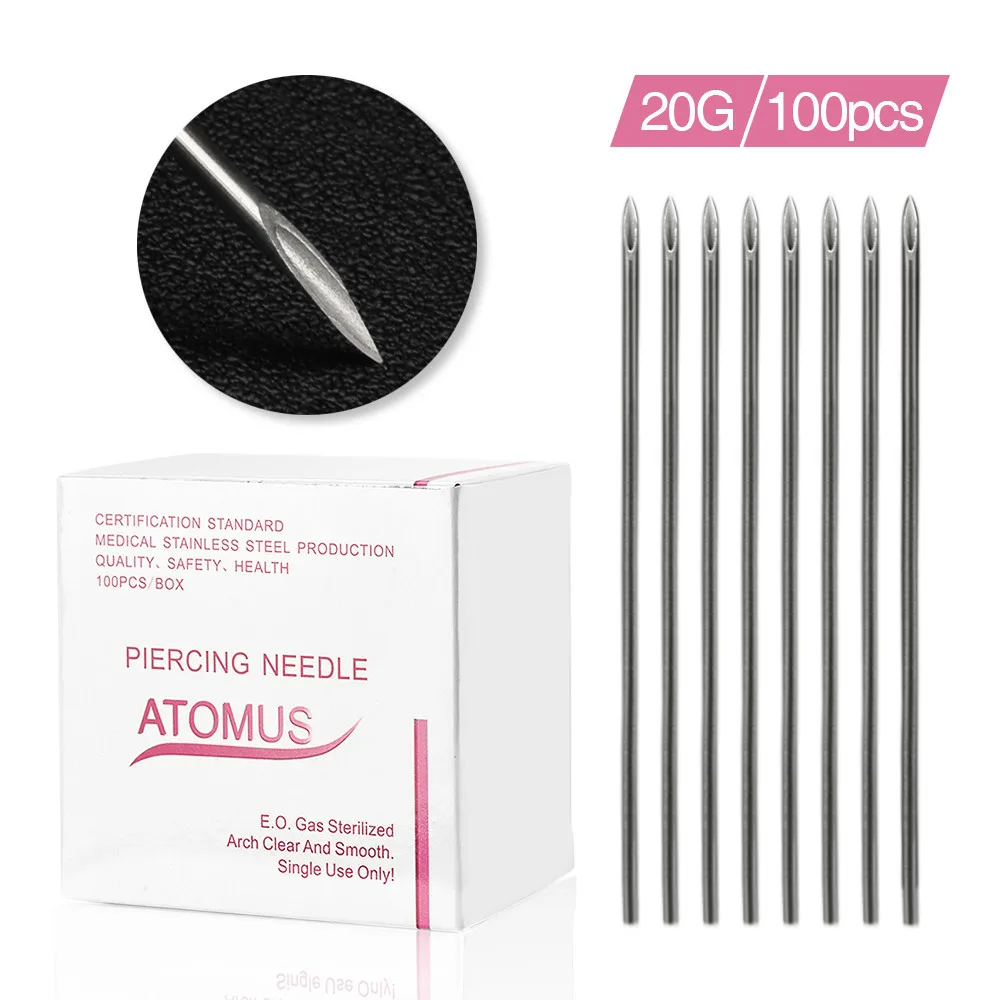 20G 100pcs Тату оборудование инструмент для прокола одноразовые для стерильных инструментов устройство для татуажа поставки татуировки аксессуары WS0014_01-06 - Габаритные размеры: 20G 100pcs