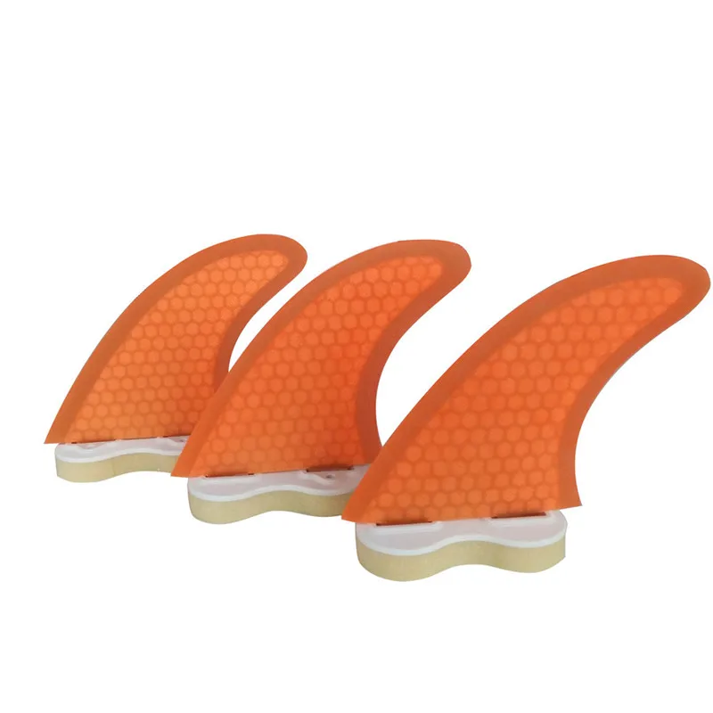 Surfboard fins  Double Tabs fin S/M/L Size Orange Color Fibreglass Honeycomb surf fins Free Shipping