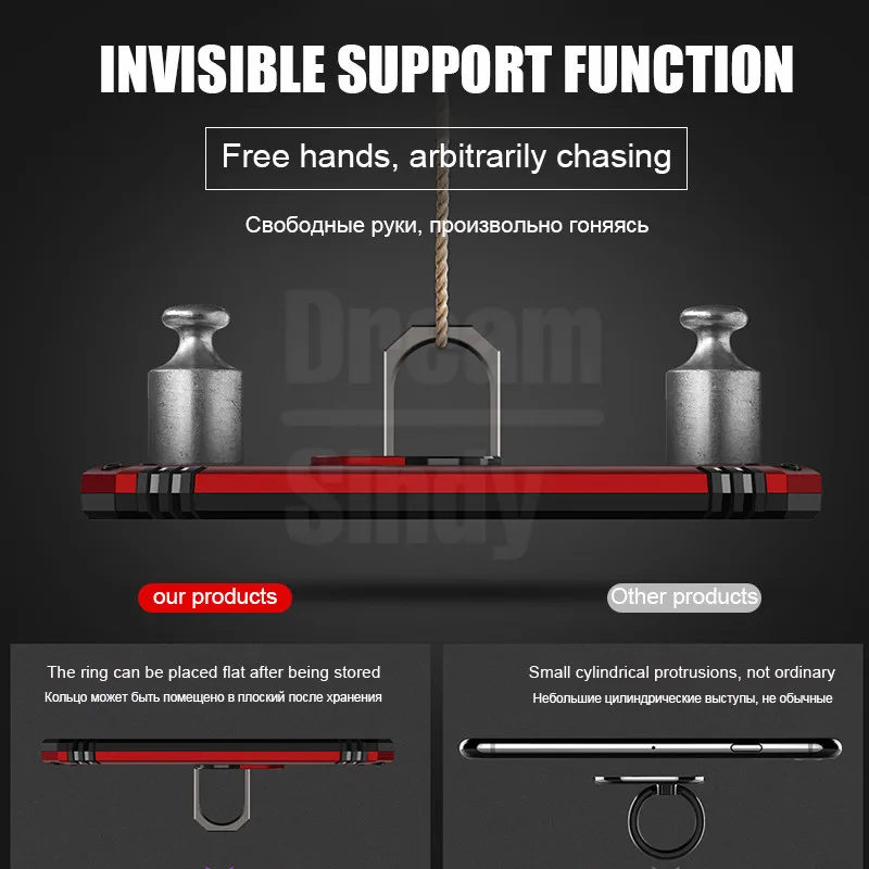 Роскошный бронированный автомобильный держатель, чехол с металлическим кольцом для Xiaomi Redmi 7, 8A, 7A, задний мягкий чехол для Redmi Note 7, 8 Pro, противоударный чехол-сумка
