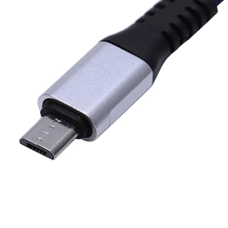 AAAE Top-2Pcs USB к Micro-USB короткий плоский зарядный кабель с металлическим разъемом для устройств Android и зарядки банка питания(0,65 футов