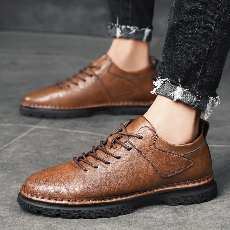 Туфли мужские замшевые классические дышащие ботинки-оксфорды на шнуровке