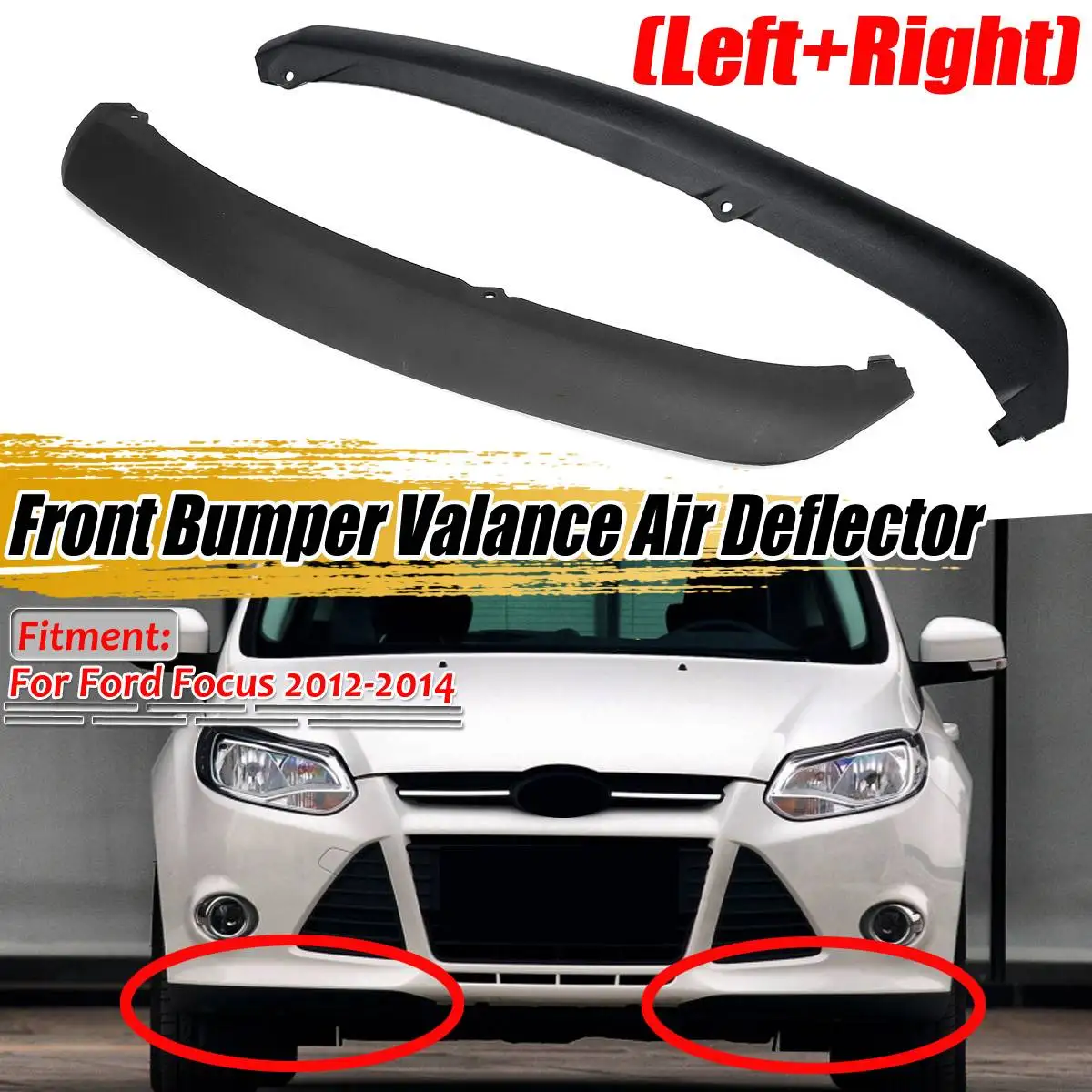 12-14 FORD FOCUS LH DRIVER SIDE FRONT BUMPER AIR DAM DEFLECTOR VALANCE PANEL 